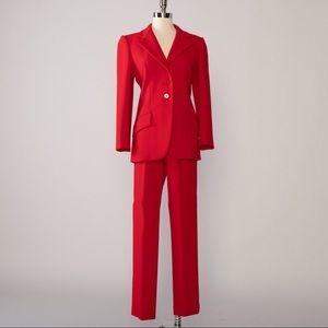Bold 1980s Red Pantsuit by Bill Blass
